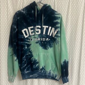 Tie-Dye Hoodie - Blue and Green